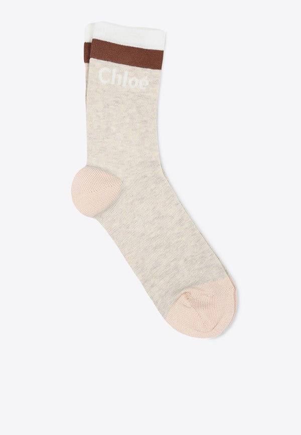 Girls Logo Printed Socks