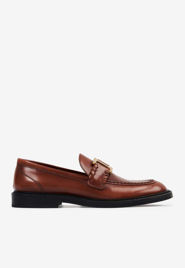 Marcie Logo Leather Loafers