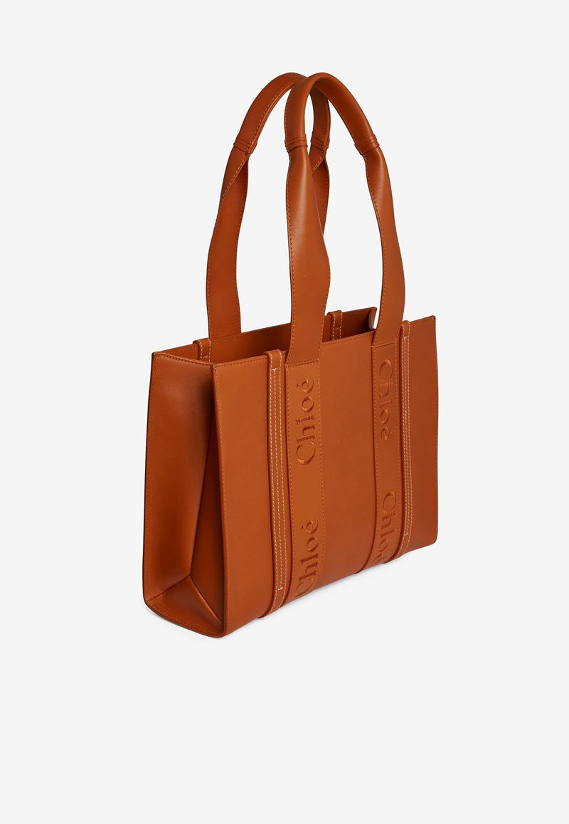 Medium Woody Tote Bag in Calf Leather