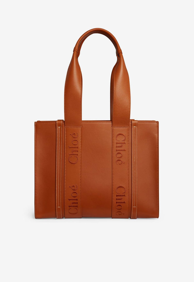 Medium Woody Tote Bag in Calf Leather