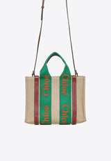 Small Woody Linen Tote Bag