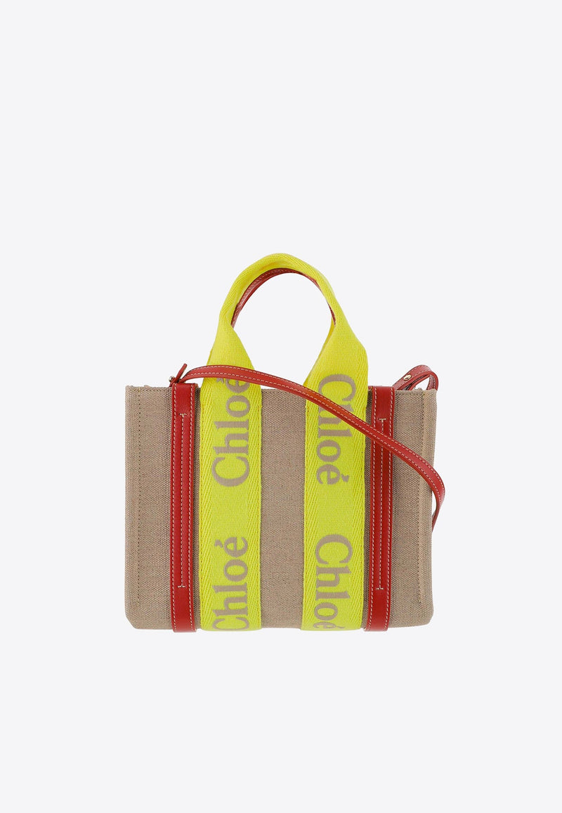 Small Woody Linen Tote Bag