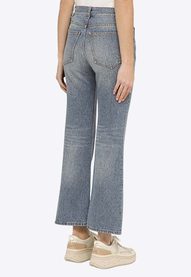 Washed-Out Cropped Jeans