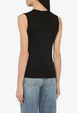 Sleeveless Wool-Knit Tank Top