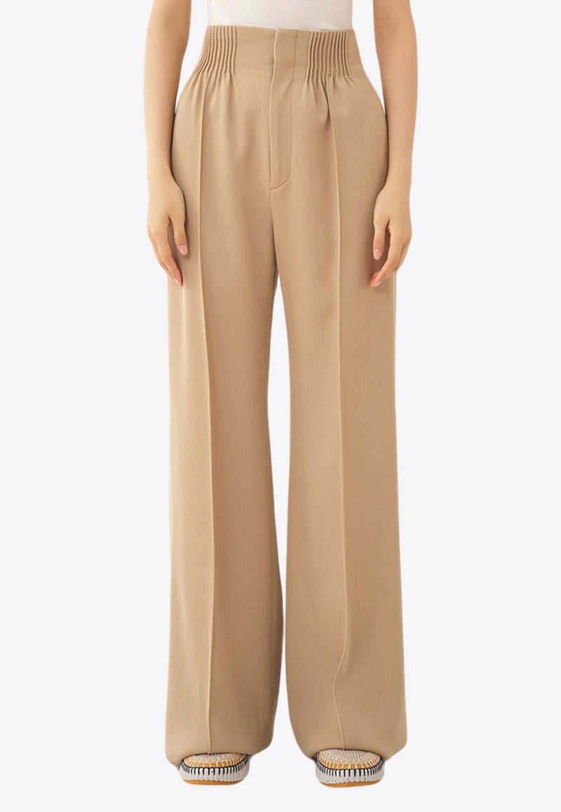 High-Rise Tailored Pants in Wool