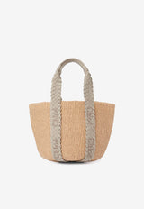 Large Woody Raffia Tote Bag