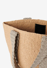 Large Woody Raffia Tote Bag