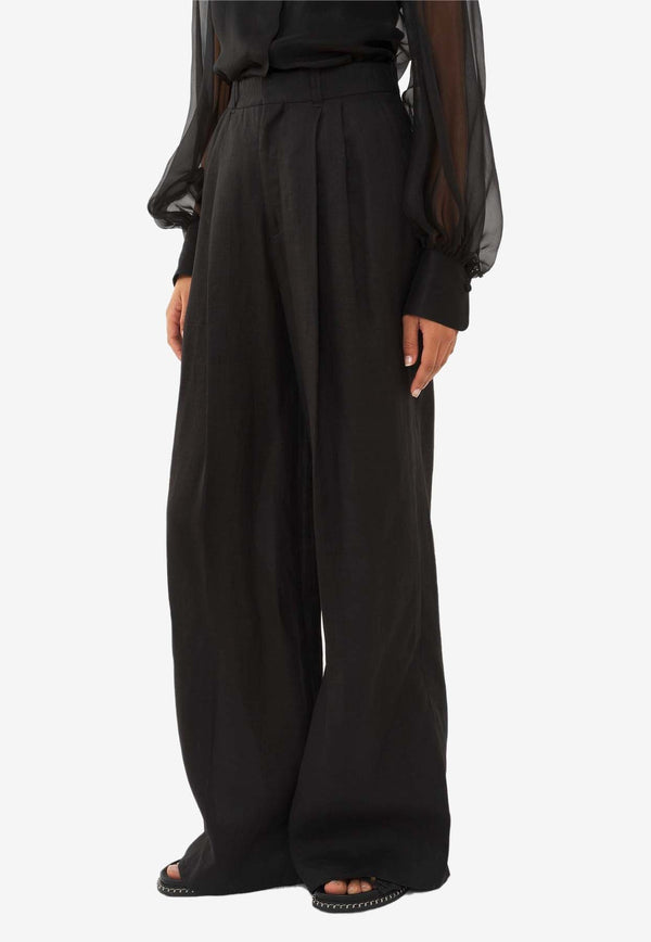 Wide-Leg Floor-Length Pants