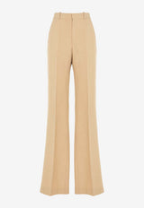 High-Waisted Linen Tailored Pants