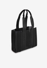 Medium Woody Openwork Tote Bag in Leather