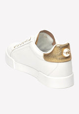 Portofino Calf Leather Sneakers with Logo Lettering