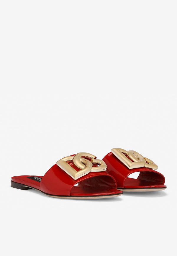 DG Logo Slides in Polished Calf Leather