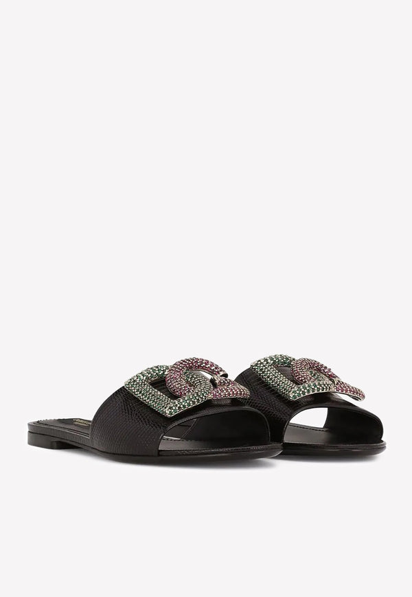 Crystal DG Slides in Leather