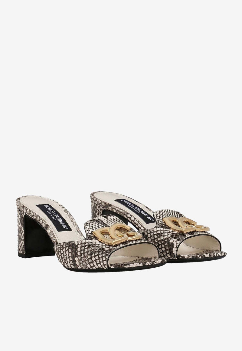 Abaya 60 Python Leather Mules