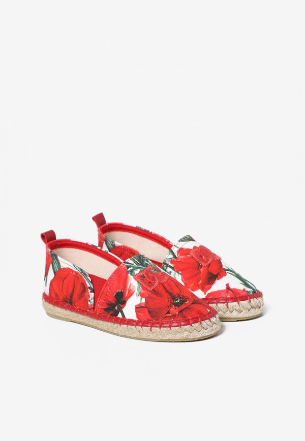 Girls Poppy-Print Espadrilles