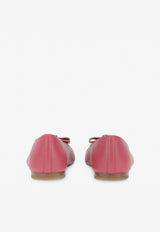 Girls Bow Detail Leather Ballerinas