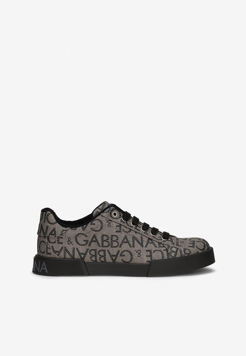 Boys Logo Jacquard Low-Top Sneakers