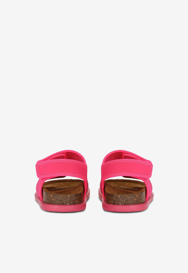 Girls Logo Embroidered Touch-Strap Sandals