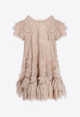 Girls Love Letter Sequin-Embellished Dress