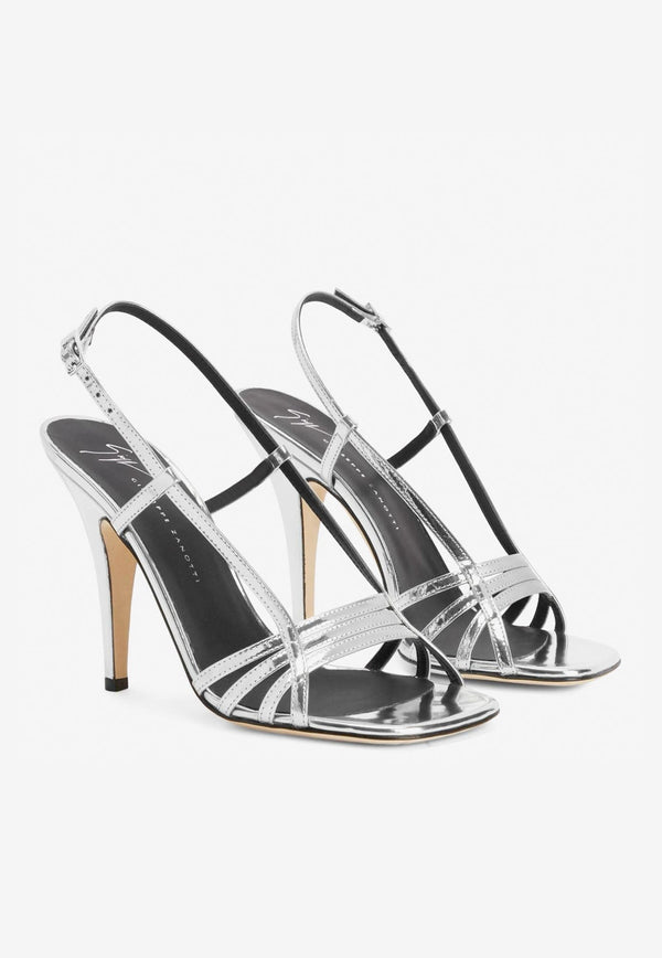 Lybra 105 Slingback Sandals in Mirrored Leather