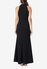 Jade High-Neck Draped Maxi Dress