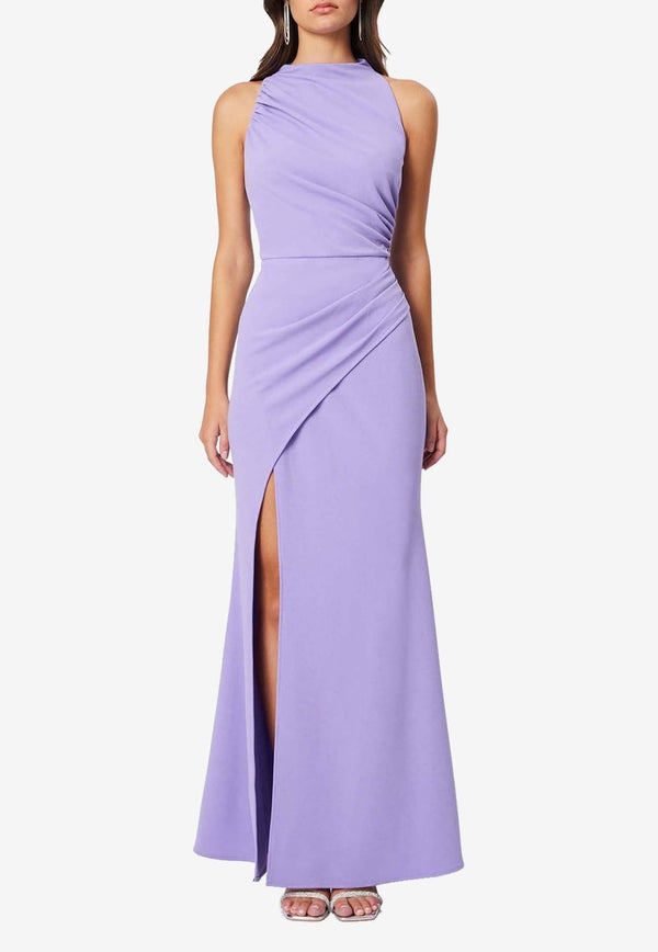 Jade High-Neck Draped Maxi Dress