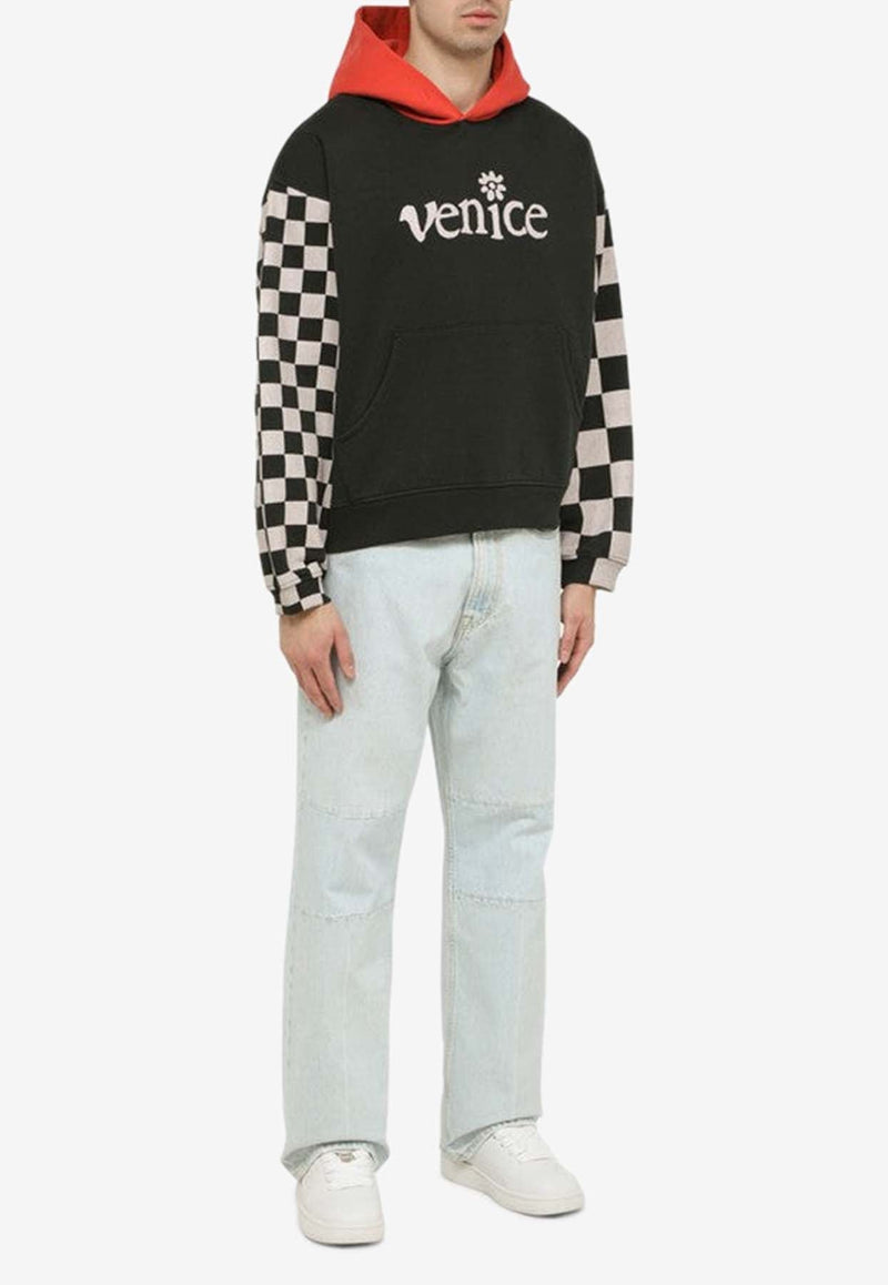 Venice Print Paneled Hooded Sweatshirt