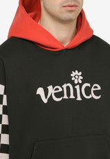 Venice Print Paneled Hooded Sweatshirt