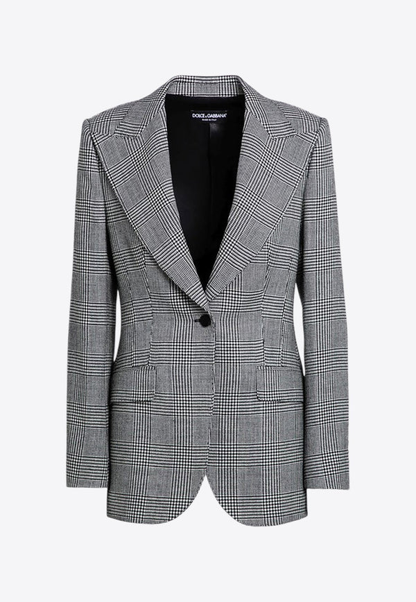 Prince of Wales Single-Breasted Blazer