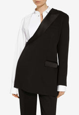 One-Shoulder Wool-Blend Blazer