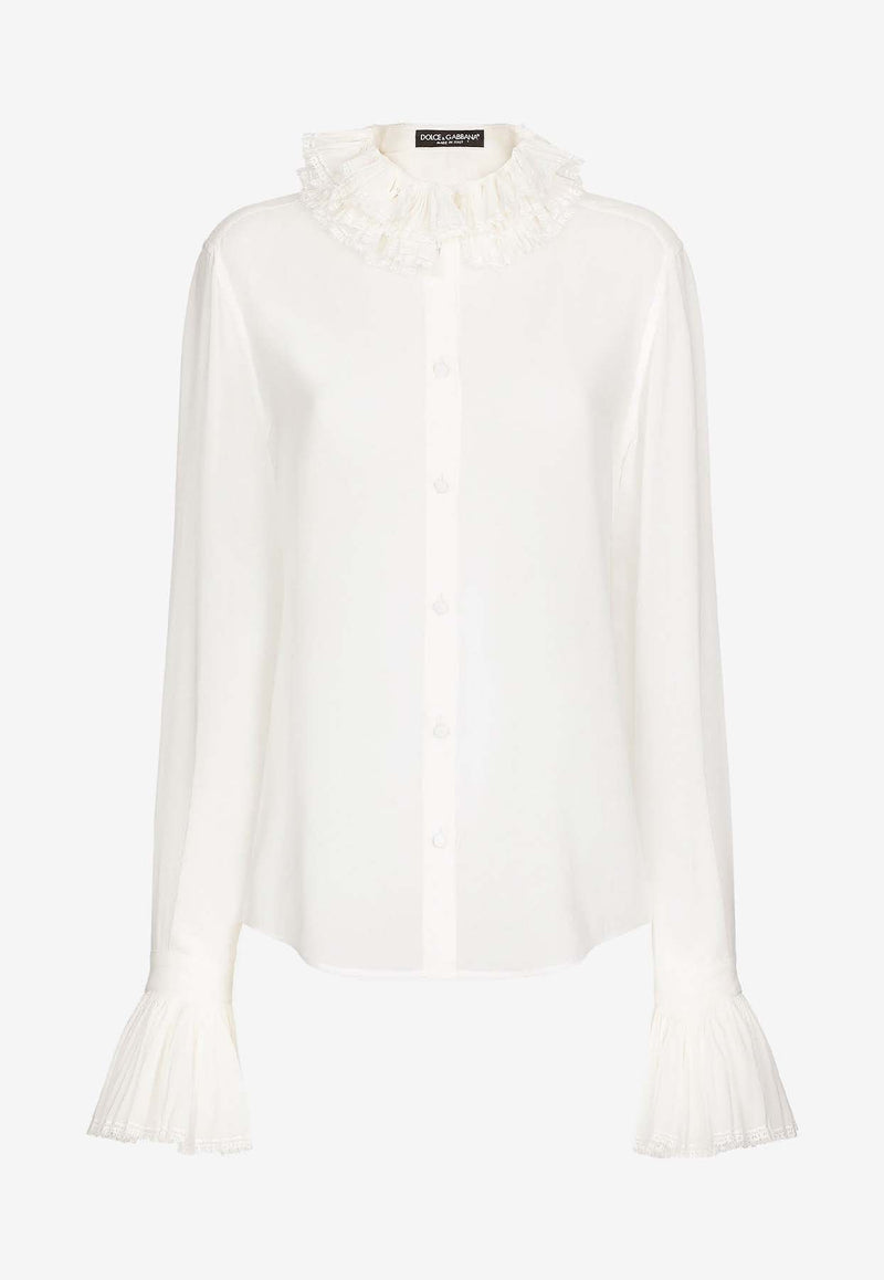 Georgette Ruffle-Collar Shirt