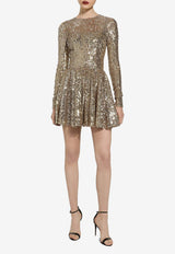 Sequin-Embellished Mini Dress