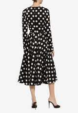 Polka Dot Print Midi Dress