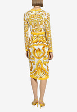 Majolica Print Midi Dress