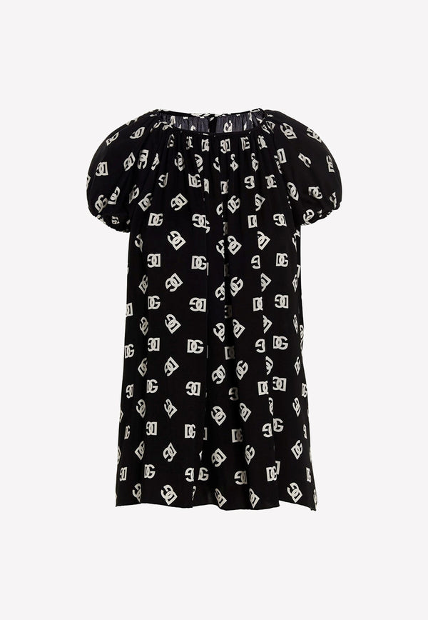 Short-Sleeved Logo Monogram Blouse