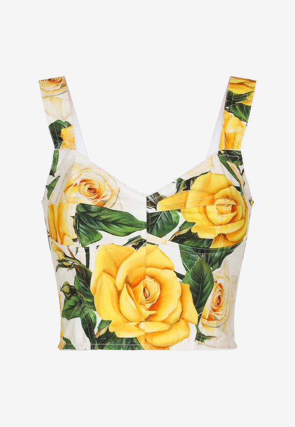 Rose Print Corset Top