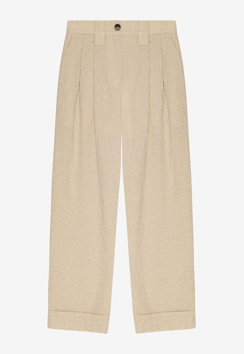 Straight-Leg Textured Pants