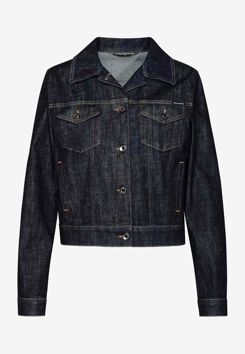 Logo-Plate Denim Jacket