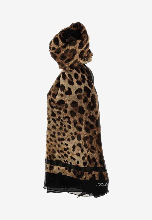 Leopard Print Silk Scarf