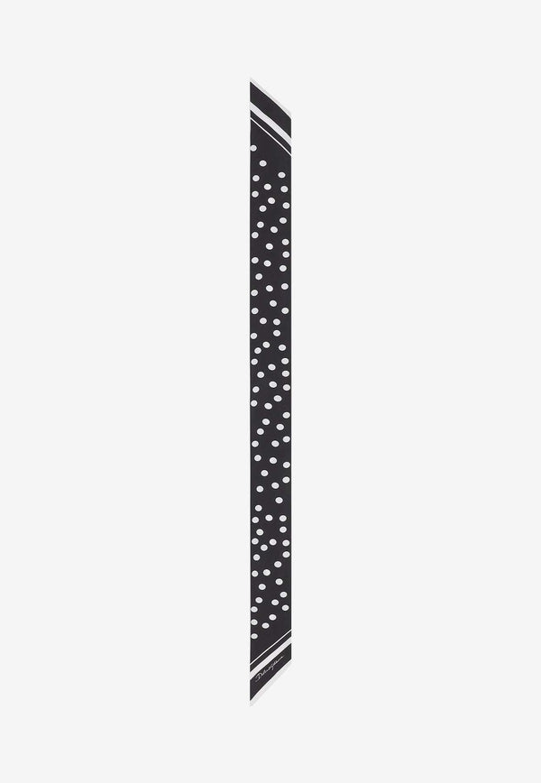 Polka-Dot Print Silk Headscarf