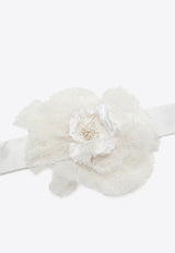 Lace-Trimmed Flower Choker