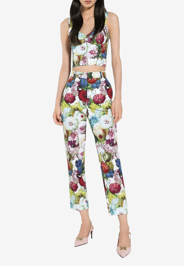 Cropped Floral Pants