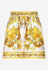 Majolica Print Silk Pajama Shorts