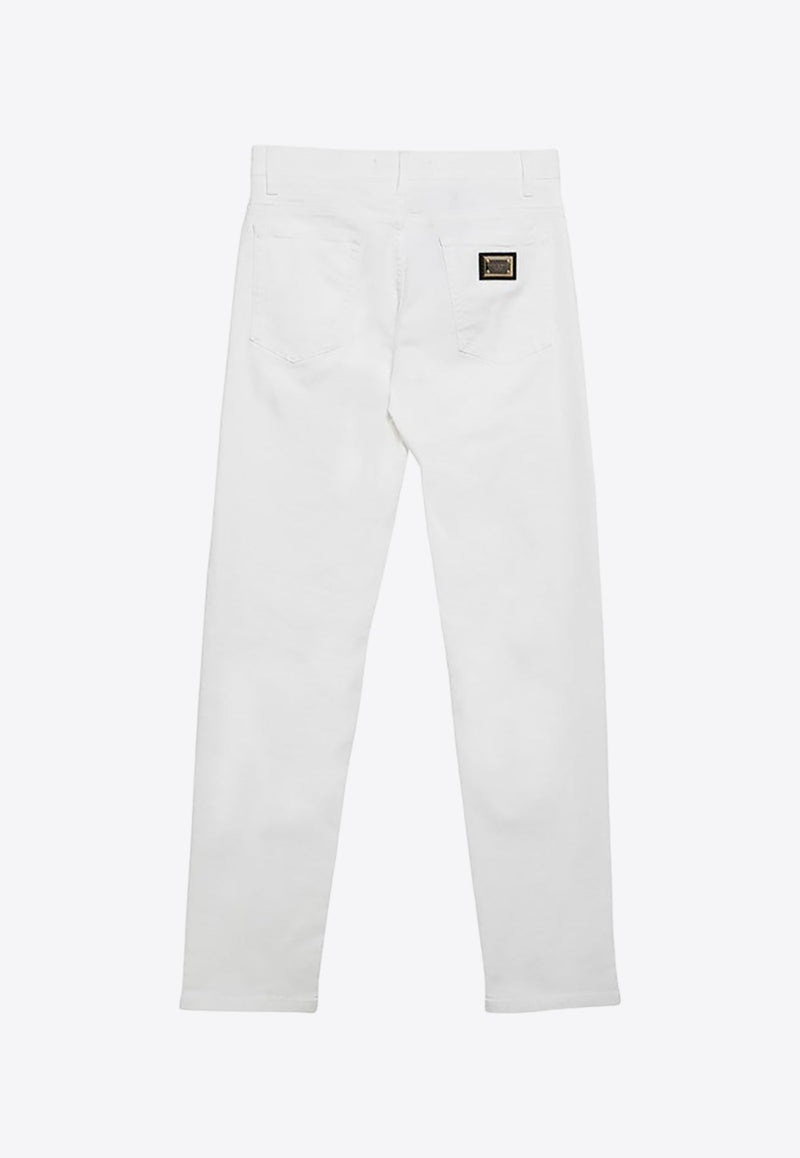 Logo-Plate Straight-Leg Jeans