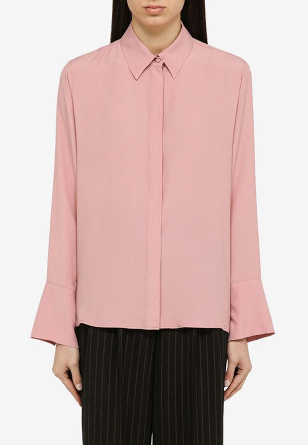 Silk-Blend Long-Sleeved Shirt