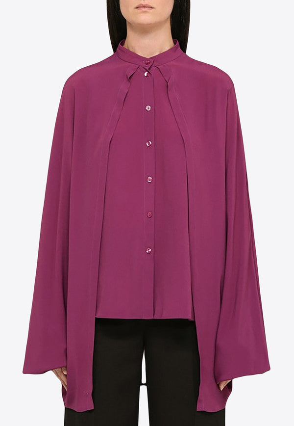 Cape-Style Silk Blend Shirt