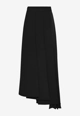 Asymmetric Pleated Maxi Skirt