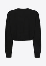 Logo Plate Knitted Cashmere Sweater