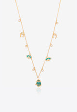 Sweet Collection Necklace in 18-karat Yellow Gold, Enamel and White Diamonds