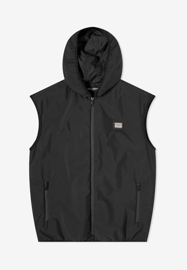 Logo Plaque Hooded Vest